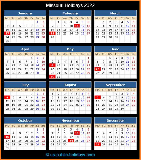 Missouri State Fall 2022 Calendar